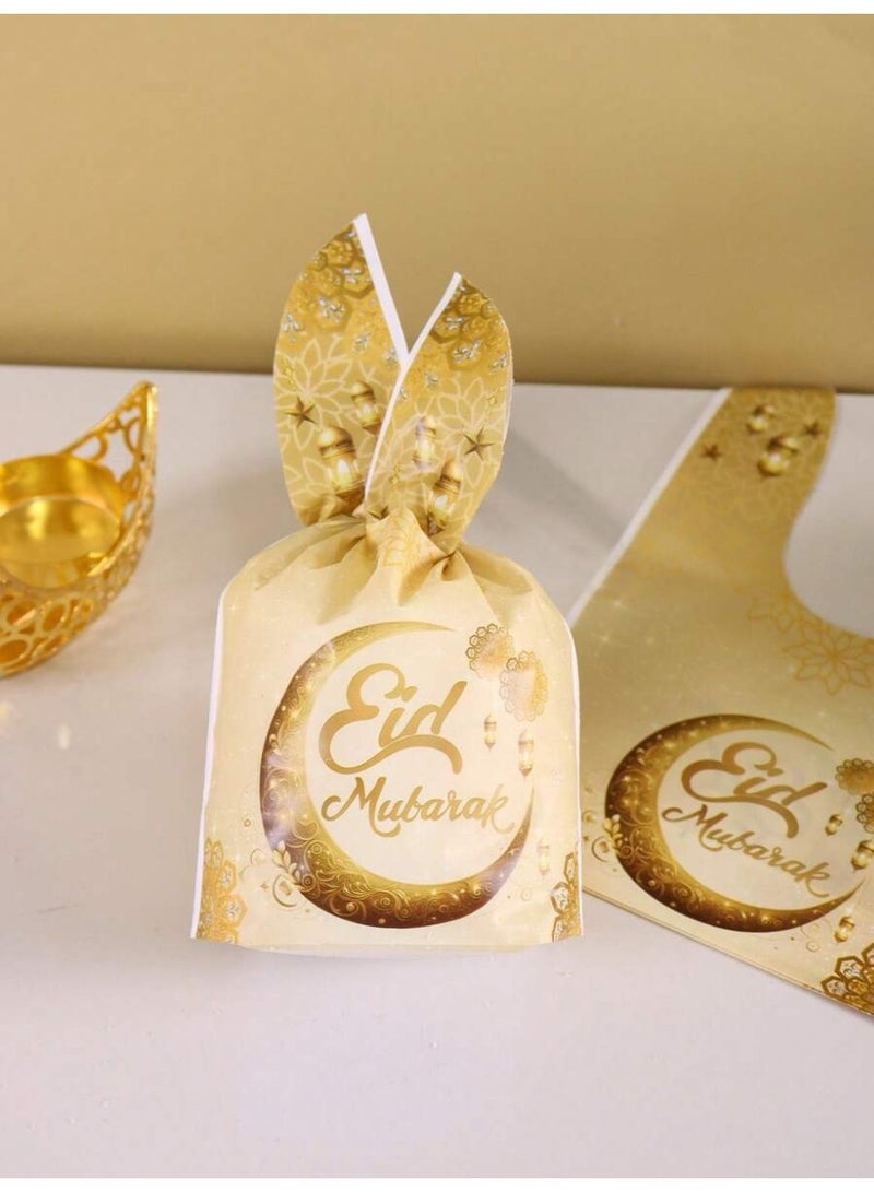 Eid giveaway bags gold Eid Mubarak gift bags for elegant sweets and gift presentation-25 Pcs - Image 5